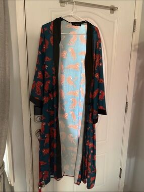 Dressed in La La Tiger Print Long Kimono